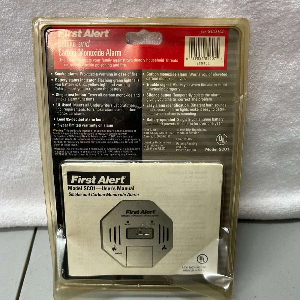 First Alert Smoke And Carbon Monoxide Alarm SCO1CL
